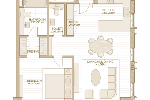 Apartment in Dubai 1 bedroom, 100 sq.m. № 92493 - photo 6