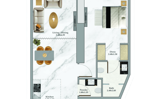 Apartment in Bayz 102 in Business Bay, Dubai studio, 34 sq.m. № 103919 - photo 5
