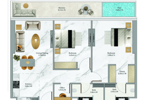 Apartment in Bayz 102 in Business Bay, Dubai studio, 34 sq.m. № 103919 - photo 4