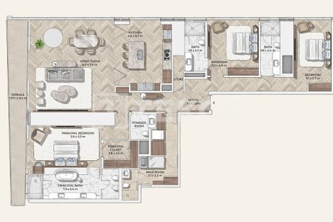 Appartement à Dubai, 3 chambres, 285 m², № 49620 - photo 15