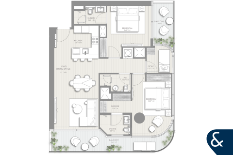 Appartement à Sheikh Zayed Road, Dubai, 2 chambres, 117 m², № 74699 - photo 5