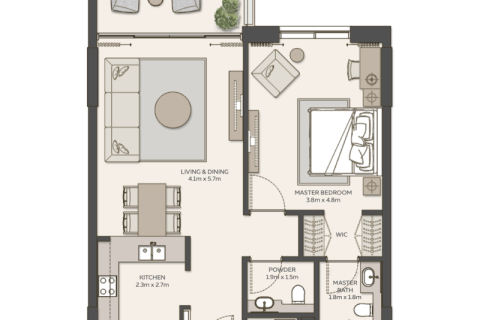 Apartment in Dubai 1 bedroom, 87 sq.m. № 92311 - photo 4