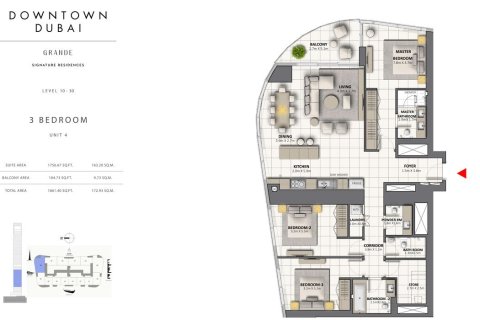 Apartment in Downtown Dubai (Downtown Burj Dubai), Dubai 2 bedrooms, 106 sq.m. № 103978 - photo 3