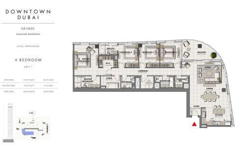 Apartment in Downtown Dubai (Downtown Burj Dubai), Dubai 2 bedrooms, 106 sq.m. № 103978 - photo 2