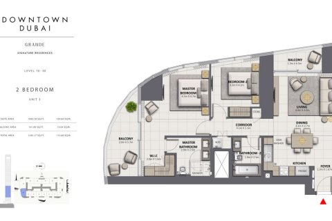 Apartment in Downtown Dubai (Downtown Burj Dubai), Dubai 2 bedrooms, 106 sq.m. № 103978 - photo 4