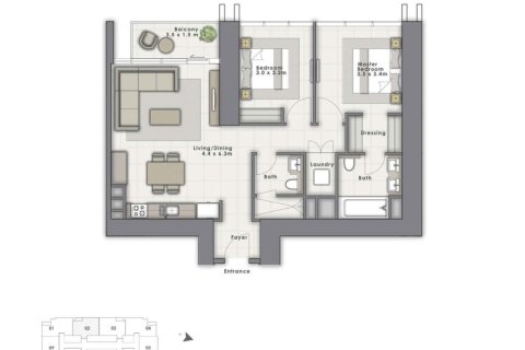 Apartment in Downtown Dubai (Downtown Burj Dubai), Dubai 2 bedrooms, 93 sq.m. № 103977 - photo 3