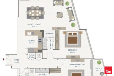 Снять в аренду квартиру в Аль-Кифафе, Дубай: 2 спальни, 151.8м², № 59083 - фото 15