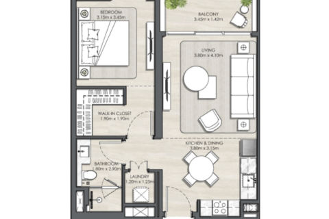 Apartment in Dubai Hills Estate, Dubai 3 bedrooms, 65 sq.m. № 92358 - photo 6