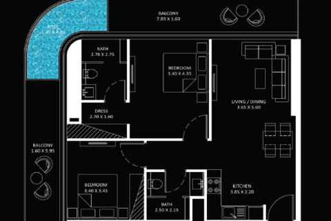 Appartement à Business Bay, Dubai, studio, 35 m², № 92571 - photo 11