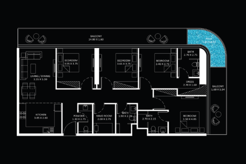 Appartement à Business Bay, Dubai, studio, 35 m², № 92571 - photo 13