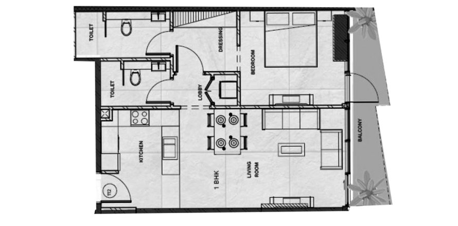 Appartement à Gateway by Premier Choice à Jumeirah Village Circle, Dubai, 1 chambre, 73.77 m², № 31157
