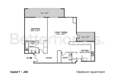 Appartement à Jumeirah Beach Residence, Dubai, 2 chambres, 134 m², № 25079 - photo 2