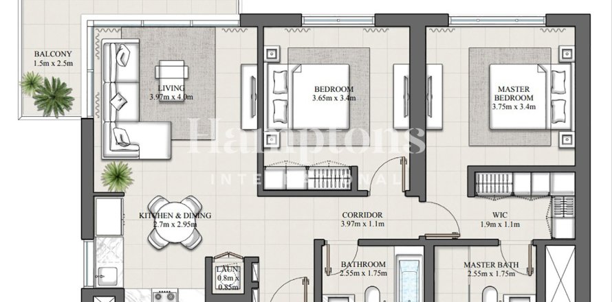 Appartement à Maple at Dubai Hills Estate, Dubai Hills Estate, Dubai, 2 chambres, 99.0346 m², № 104601