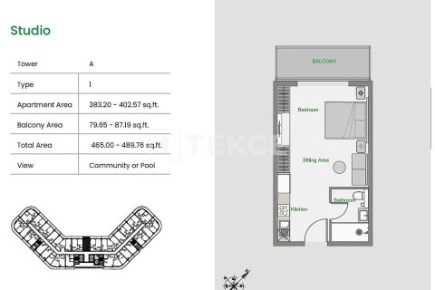 Apartment in Arjan, Dubai studio, 41 sq.m. № 50346 - photo 16