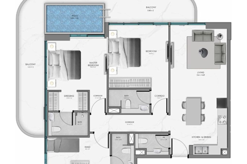 Appartement à Dubai, 1 chambre, № 92725 - photo 4