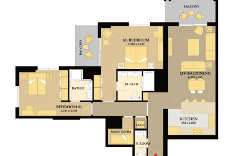 Apartment in Maritime City, Dubai 1 bedroom, 74 sq.m. № 92263 - photo 7