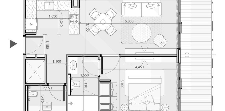 Apartment in Azizi Ruby in Jumeirah Village Circle 1 bedroom, 67.92 sq.m. № 31376