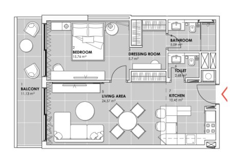 Apartment in Jumeirah Village Circle, Dubai 1 bedroom, 72.9 sq.m. № 3626 - photo 2