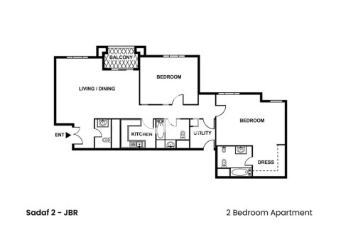 Appartement à Jumeirah Beach Residence, Dubai, 2 chambres, 129 m², № 56760 - photo 8