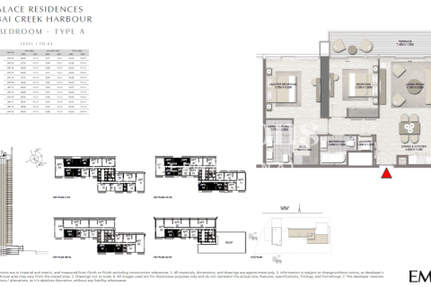 Appartement à Palace Residences, Dubai Creek Harbour (The Lagoons), Dubai, 2 chambres, 101.76966232 m², № 101381 - photo 25
