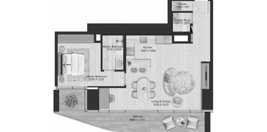 Appartement à IL Vento à Maritime City, Dubai, 1 chambre, 89.2 m², № 70044