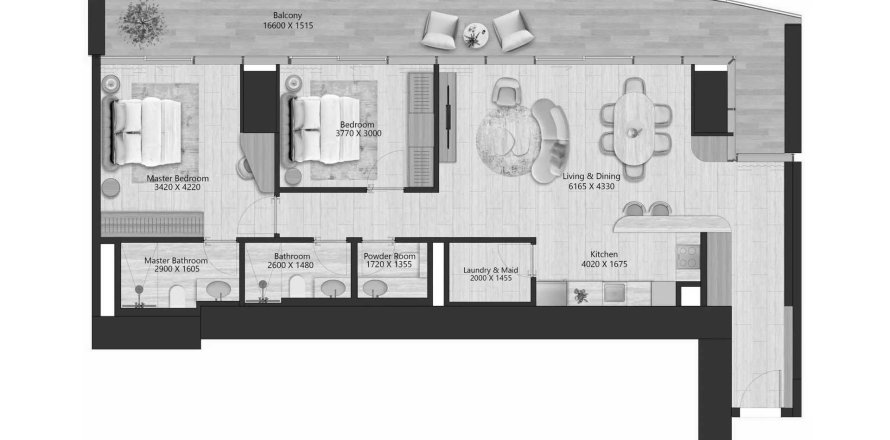 Appartement à IL Vento à Maritime City, Dubai, 2 chambres, 137.25 m², № 70049