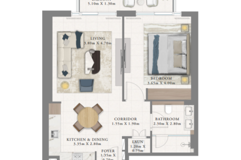 Apartamento en Dubai Marina, Dubai, 1 dormitorio, 74 m², № 92663 - foto 6