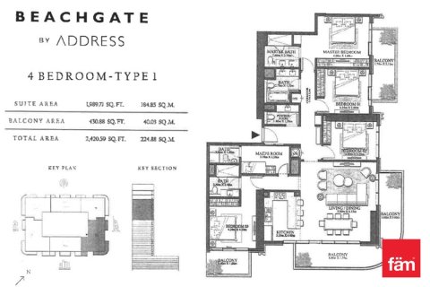 Appartement à Dubai Harbour, Dubai, 4 chambres, 224.8 m², № 96494 - photo 10