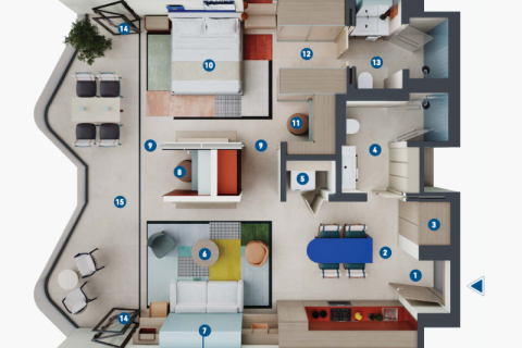 شقة في مرسى دبي, دبي استوديو, 37 م² رقم 92594 - صورة 9