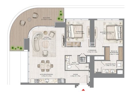 Apartment in Dubai Harbour, Dubai 3 bedrooms, 140 sq.m. № 8960 - photo 10
