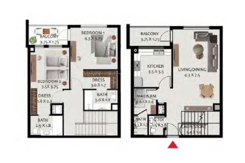 Apartamento en wasl gate, Dubai, 1 dormitorio, № 92712 - foto 9