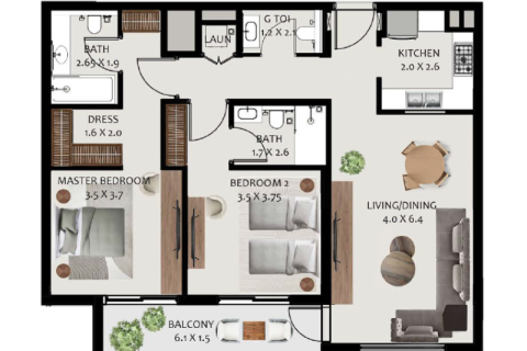Apartamento en wasl gate, Dubai, 1 dormitorio, № 92712 - foto 6