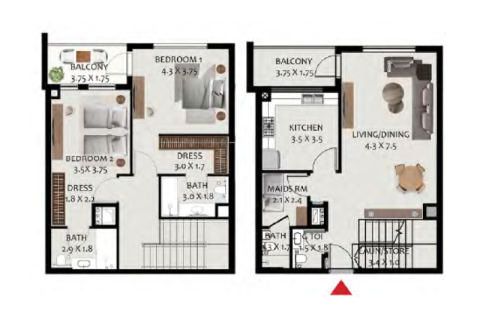 Apartamento en wasl gate, Dubai, 1 dormitorio, № 92712 - foto 8