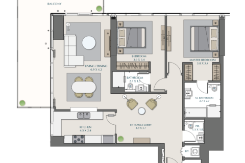 Apartamento en Dubai, 1 dormitorio, № 92711 - foto 4