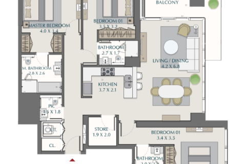 Apartamento en Dubai, 1 dormitorio, № 92711 - foto 5