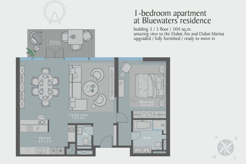 Apartment in Bluewaters, Dubai 1 bedroom, 103 sq.m. № 10431 - photo 2