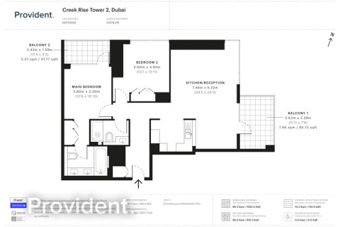Apartamento en Dubai Creek Harbour (The Lagoons), Dubai, 2 dormitorios, 116.6 m², № 3236 - foto 14