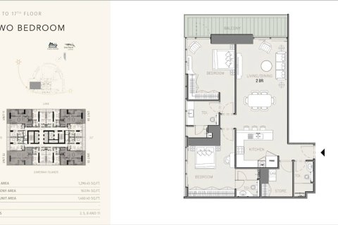 شقة في Se7en City JLT, دبي 2 غرف نوم, 133 م² رقم 3714 - صورة 2