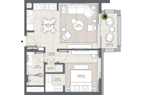 Apartment in Dubai Creek Harbour, Dubai Creek Harbour (The Lagoons), Dubai 1 bedroom, 65 sq.m. № 103728 - photo 9