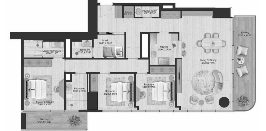 Appartement à IL Vento à Maritime City, Dubai, 3 chambres, 167.53 m², № 70051