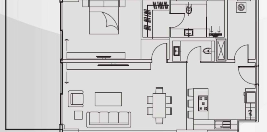 Apartamento en THE 100 en Meydan, Dubai, 1 dormitorio, 91.77 m², № 31308