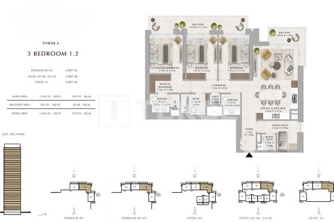Apartamento en Dubai, 3 dormitorios, 186 m², № 84949 - foto 13