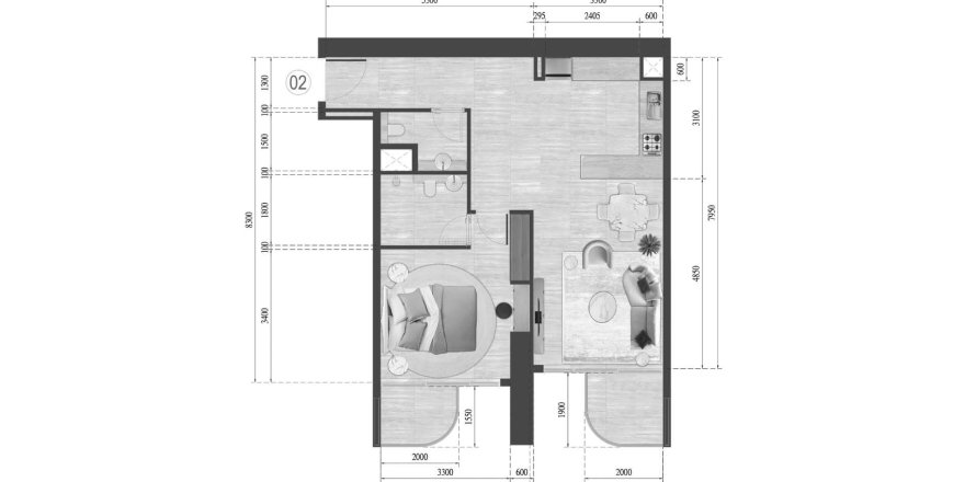 Apartment in Guzel Towers in Jumeirah Village Triangle, Dubai 1 bedroom, 69.94 sq.m. № 31385
