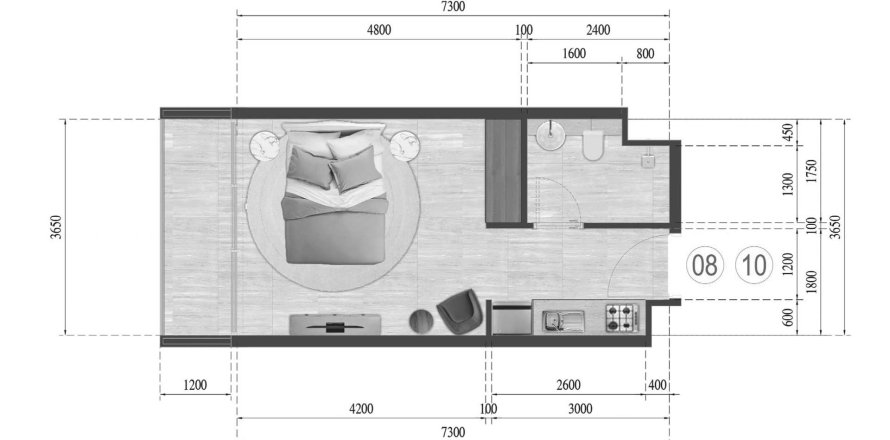 Apartment in Guzel Towers in Jumeirah Village Triangle, Dubai studio, 32.55 sq.m. № 31384