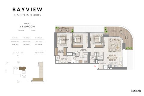 Apartment in BAYVIEW BY ADDRESS RESORTS in EMAAR Beachfront, Palm Jumeirah, Dubai 1 bedroom, 68 sq.m. № 103993 - photo 7