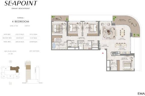 Apartment in SEAPOINT RESIDENCES in EMAAR Beachfront, Dubai Harbour, Dubai 1 bedroom, 53 sq.m. № 103992 - photo 5