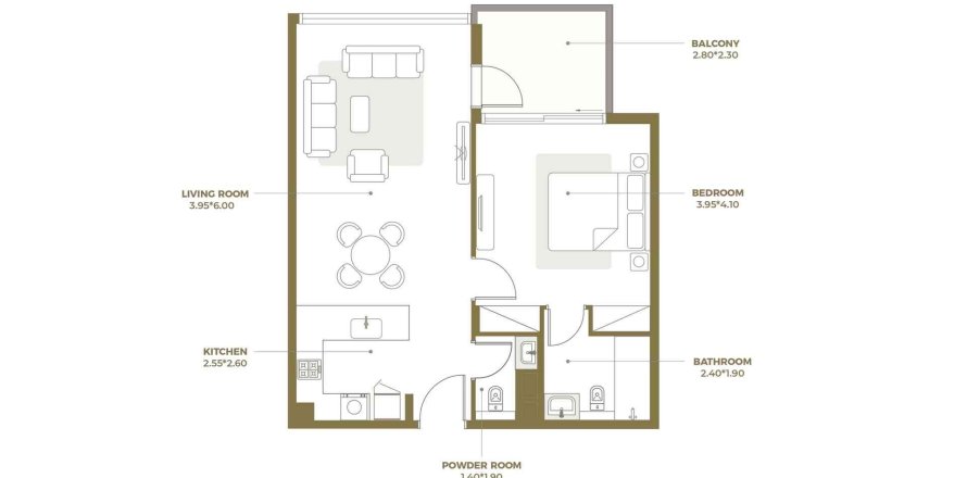 Apartment in ROSALIA RESIDENCES in Al Furjan, Dubai 1 bedroom, 72.46 sq.m. № 31201