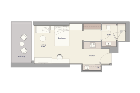 Apartment in Business Bay, Dubai studio, 51 sq.m. № 92347 - photo 4